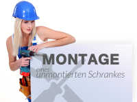 Montage eines unmontierten Schrankes im IT-BUDGET Werk -...