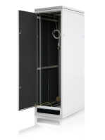 Schallgedämmter Serverschrank SILENCE RACK - 42 HE - 600 x 800 mm - lichtgrau - Vollblechtür vorn und hinten