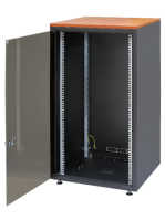 19"-Serverschrank SJB - 18 HE - BxT 600x800 mm - Glastür - Rückwand - schwarz