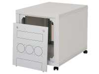 19"-Untertisch-Serverschrank RCA von TRITON - 12 HE - 600 x 900 mm - Glastür - Rückwand - Rollen - lichtgrau
