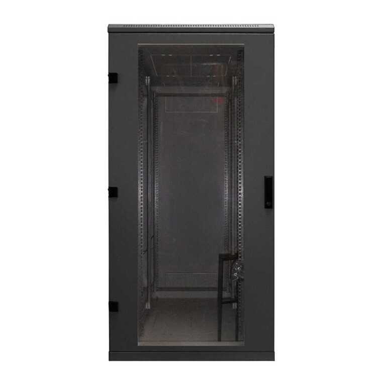 19"-Serverschrank/Netzwerkschrank RZA von TRITON - 37 HE - BxT 800x900 mm - Front-Sichttür - Blechrückwand - zerlegbar - schwarz