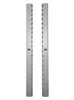 1 Paar vertikale Kabelkanäle mit Deckel und Snap-lock System - Stahlblech - 42 HE - lichtgrau