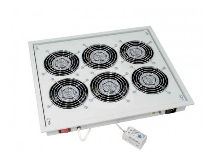 Lüftereinheit für TRITON Standschränke - 6 Lüfter - mit Thermostat - 900 m³/h Luftdurchsatz - lichtgrau