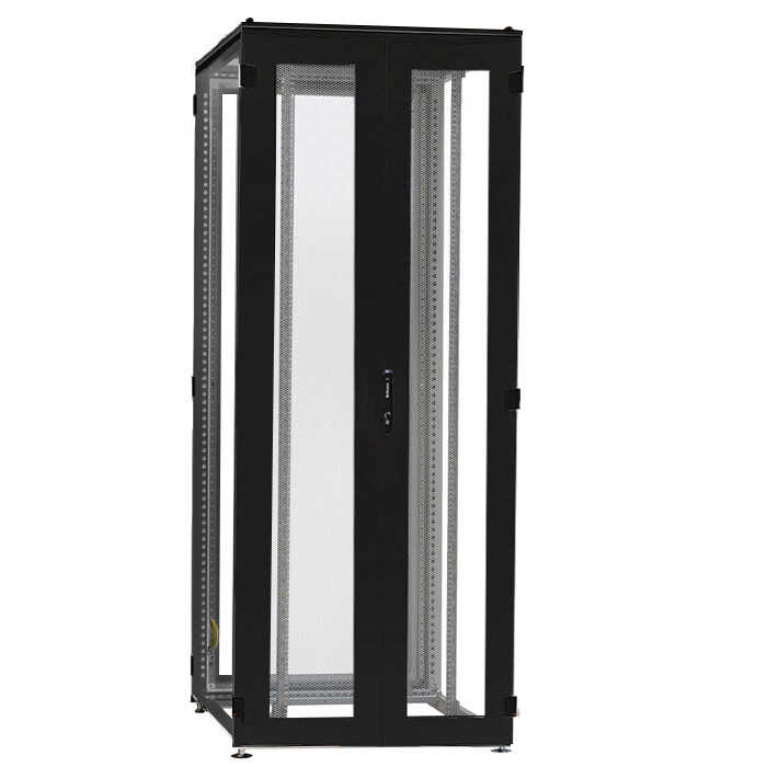 IS-1 Serverrack von SCHÄFER - perforierte, geteilte Doppeltüren - 43 HE - o. Seitenwände - 800x1000 mm - schwarz