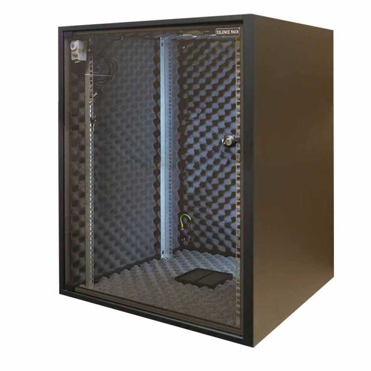 Schallgedämmter 19"-Schrank SILENCE RACK Office - 18 HE - 600x800 mm - schwarz