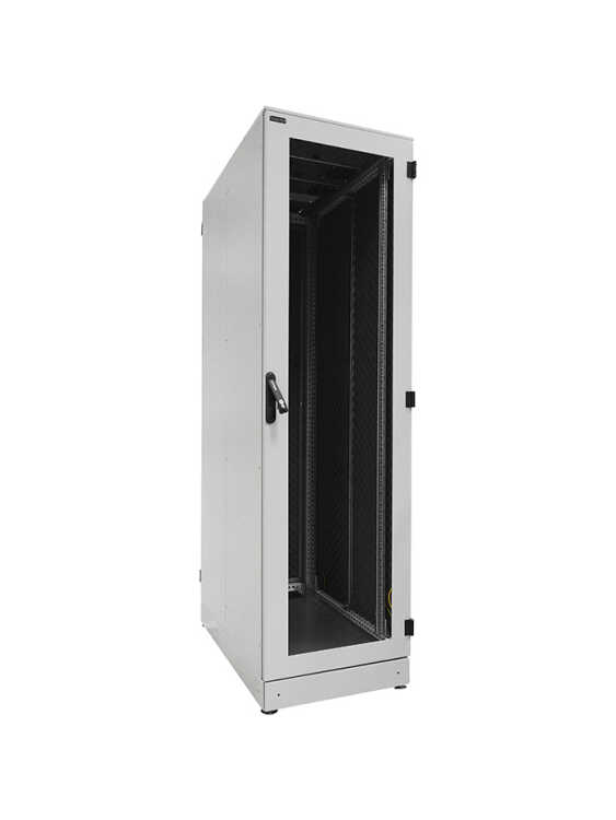 Schallgedämmter Serverschrank SCHÄFER IS-1 silenced - 43 HE - 600x1000 mm - Sichttür/Vollblechtür - Sockel - grau