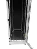 Schallgedämmter Serverschrank SCHÄFER IS-1 silenced - 43 HE - BxT 600x1000 mm - Sichttür - Vollblechtür - Sockel - 4 Silent-Ventilatoren - lichtgrau