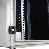 Schallgedämmter Serverschrank SCHÄFER IS-1 silenced - 25 HE - 800x800 mm - Sichttür/Vollblechtür - Sockel - grau