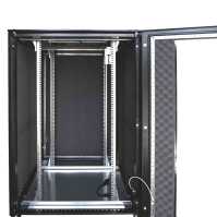 Schallgedämmter Serverschrank SCHÄFER IS-1 silenced - 25 HE - 800x800 mm - Sichttür/Vollblechtür - Sockel - schwarz