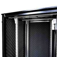 Schallgedämmter Serverschrank SCHÄFER IS-1 silenced - 25 HE - 800x800 mm - Sichttür/Vollblechtür - Sockel - schwarz
