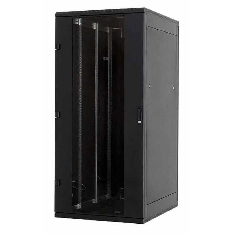 19"-Serverschrank/Netzwerkschrank RZA von TRITON - 42 HE - BxT 800x800 mm - Front-Sichttür - Blechrückwand - zerlegbar - schwarz