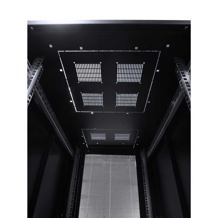 19-Serverschrank SZB IT - 24 HE - 600 x 1000mm - perforierte Türen - schwarz