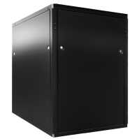 Kleiner 19"-Netzwerkschrank SZB IT - 18 HE - 800 x 800mm - Glastür - schwarz