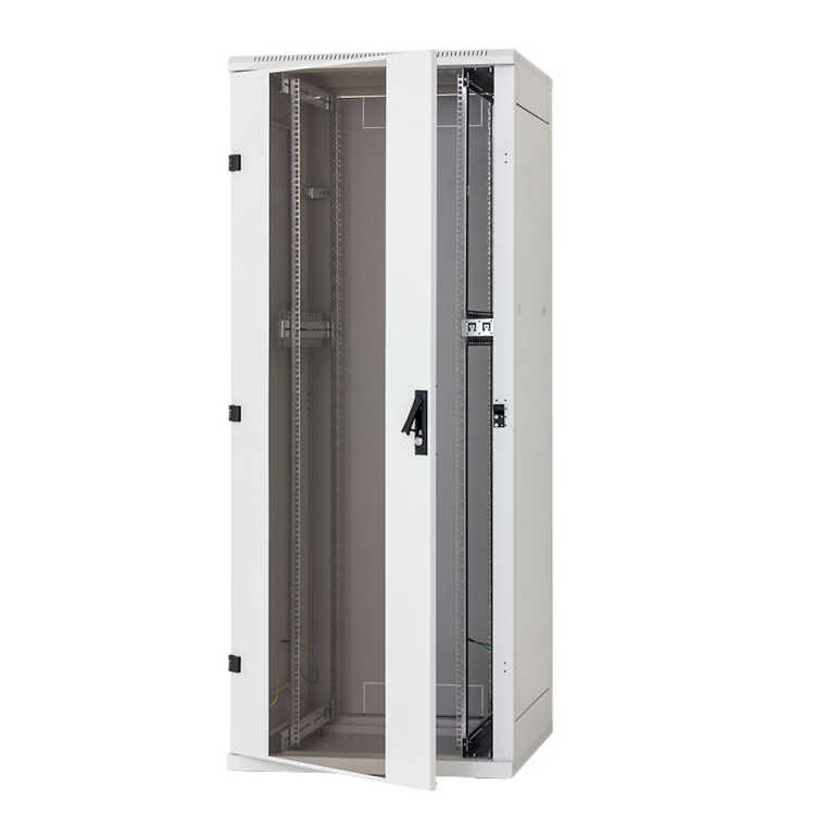 19"-Serverschrank/Netzwerkschrank RZA von TRITON - 42 HE - BxT 800x800 mm - Front-Sichttür - Blechrückwand - zerlegbar - lichtgrau