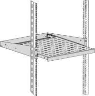 19"-Geräteboden, herausziehbar - 2 HE - Frontmontage - 355 mm Tiefe - 20 kg Traglast - lichtgrau