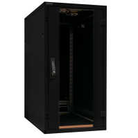 Schallgedämmter Serverschrank SILENCE RACK - 24 HE - 2 SILENT-Lüfter - 600 x 1.000 mm - Sichttür - Vollblechtür - schwarz