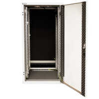 Schallgedämmter Serverschrank SILENCE RACK - 24 HE - 2 SILENT-Lüfter - 600 x 600 mm - Sichttür - Vollblechtür - lichtgrau