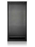 Schallgedämmter Serverschrank SILENCE RACK - 24 HE - 2 SILENT-Lüfter - 600 x 800 mm - Sichttür - Vollblechtür - schwarz