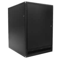 Schallgedämmter Serverschrank SILENCE RACK - 24 HE - 2 SILENT-Lüfter - 800 x 1000 mm - Sichttür - Vollblechtür - schwarz