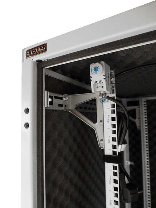 Schallgedämmter Serverschrank SILENCE RACK - 24 HE - 800 x 800 mm - lichtgrau