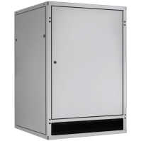 Schallgedämmter Serverschrank SILENCE RACK - 24 HE - 2 SILENT-Lüfter - 800 x 800 mm - Sichttür - Vollblechtür - lichtgrau