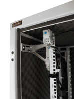 Schallgedämmter Serverschrank SILENCE RACK - 24 HE - 2 SILENT-Lüfter - 800 x 800 mm - Sichttür - Vollblechtür - lichtgrau