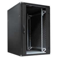 Schallgedämmter Serverschrank SILENCE RACK - 24 HE - 2 SILENT-Lüfter - 800 x 800 mm - Sichttür - Vollblechtür - schwarz