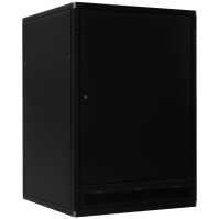 Schallgedämmter Serverschrank SILENCE RACK - 24 HE - 2 SILENT-Lüfter - 800 x 800 mm - Sichttür - Vollblechtür - schwarz