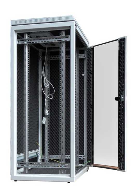 Schallgedämmter Serverschrank SILENCE RACK - 42 HE - 600 x 600 mm - lichtgrau