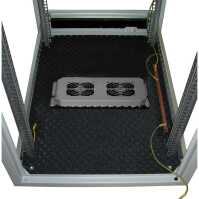 Schallgedämmter Serverschrank SILENCE RACK - 42 HE - 4 SILENT-Lüfter - 600 x 600 mm - Sichttür - Vollblechtür - lichtgrau