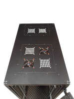 Schallgedämmter Serverschrank SILENCE RACK - 42 HE - 4 SILENT-Lüfter - 600 x 800 mm - Sichttür - Vollblechtür - schwarz
