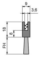 Bürstenleiste - 1 m Länge - 40 mm Bürstenlänge - für 50 mm Kabelöffnungen