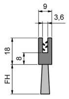 Bürstenleiste - 1 m Länge - 40 mm...