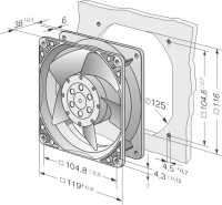 Axiallüfter Silent-Ventilator von PAPST 4890 N - 230 V/AC - BxHxT 119 x 119 x 38 mm