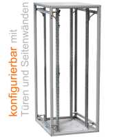 Offener 19"-Schrank - 42 HE - 800 x 1000 mm - 4 Montageschienen - 1000 kg Traglast - lichtgrau - konfigurierbar