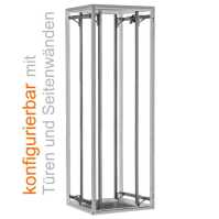 Offener 19"-Schrank - 42 HE - 800 x 800 mm - 4 Montageschienen - 1000 kg Traglast - lichtgrau - konfigurierbar