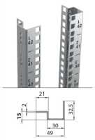 Offener 19"-Schrank - 24 HE - 800 x 800 mm - 4 Montageschienen - 1000 kg Traglast - lichtgrau - konfigurierbar