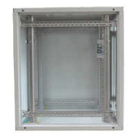 Kleiner 19"-Netzwerkschrank SZB IT - 18 HE - 600 x 600mm - Glastür - Rückwand - lichtgrau