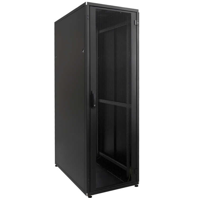 19"-Serverschrank SZB IT - 42 HE - 600 x 1200mm - perforierte Frontür - perforierte Doppelrücktür - schwarz