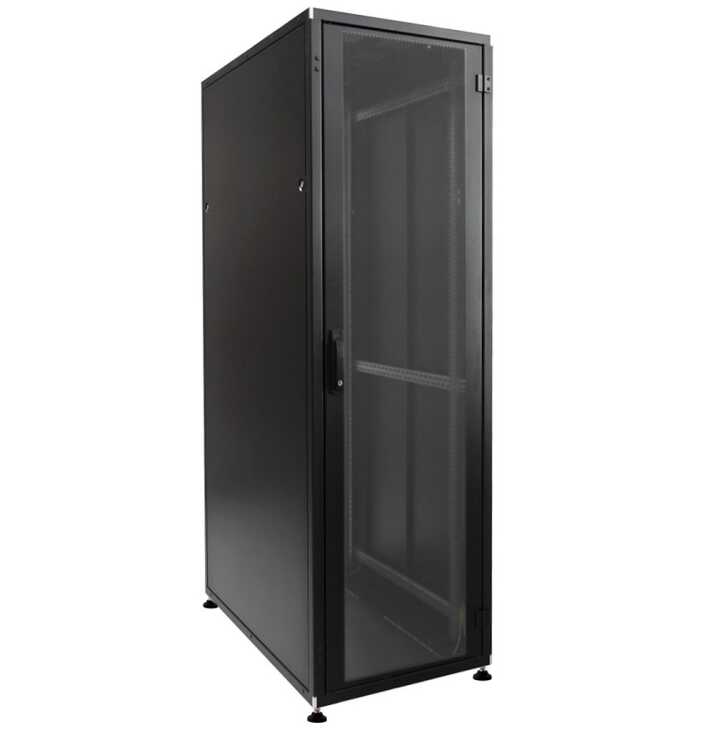 19"-Serverschrank SZB IT - 42 HE - 600 x 1000mm - Sichttür - Vollblechtür - schwarz