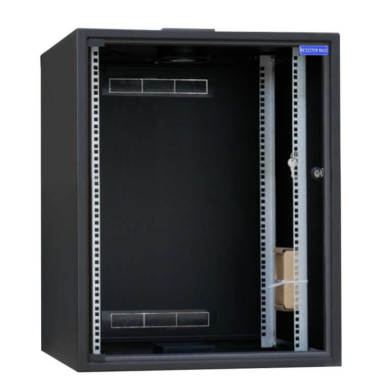 19"-Schrank RESISTER RACK - erhöhter Staubschutz IP50 - 15 HE - Glastür - BxT 600x800mm - schwarz