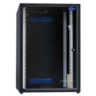 19"-Schrank RESISTER RACK - erhöhter Staubschutz IP50 - 18 HE - Glastür - BxT 600x800mm - schwarz