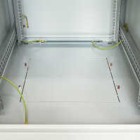 Kleiner 19"-Netzwerkschrank SZB IT - 18 HE - 600 x 800mm - Glastür - Rückwand - lichtgrau