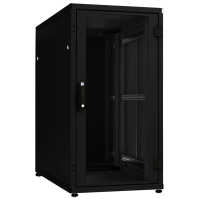 19"-Serverschrank SZB IT - 24 HE - 600 x 1000mm - Sichttür - Vollblechtür - schwarz