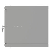 19"-Wandverteiler TAUNUS von IT-BUDGET - 6 HE - 450 mm Tiefe - Sichttür - Schloss - lichtgrau