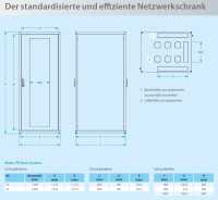 19"-Serverschrank PX Rack SCHÄFER - BxT 600 x 1000 mm - 25 HE - Sichttür/Vollblechtür - lichtgrau