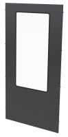 Abschlusswand mit Sichtfenster für Einhausungskorridor der Data Box - 42 HE + 100 mm Sockel - schwarz