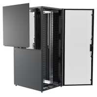 Highend Serverschrank ZSERVER - 45 HE - 800x1000 mm - 1500 kg Traglast - perforierte Tür/Doppeltür - schwarz