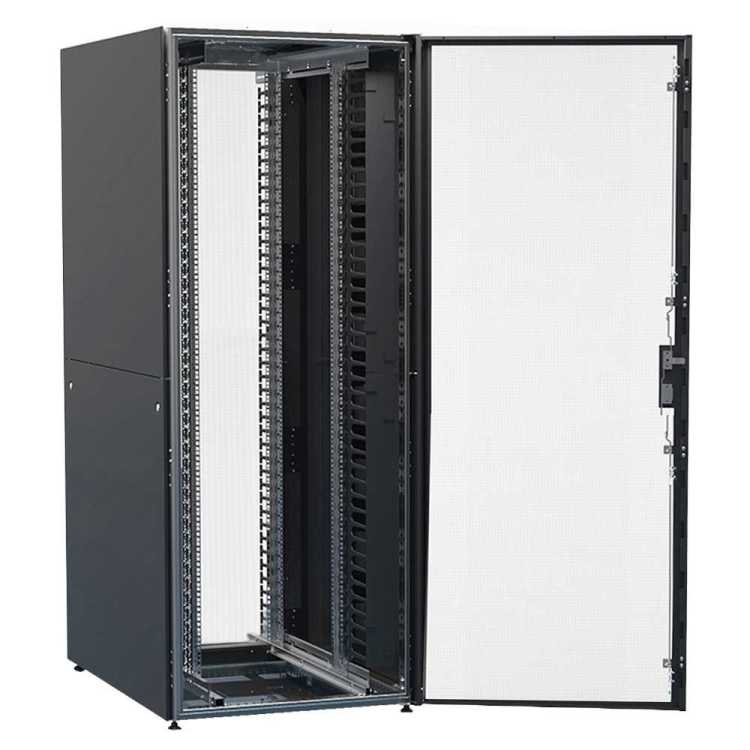 Highend Serverschrank ZSERVER - 45 HE - 800x1200 mm - 1500 kg Traglast - perforierte Tür/Doppeltür - schwarz