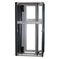 Highend Serverschrank ZSERVER - 45 HE - 800x1200 mm - 1500 kg Traglast - perforierte Tür/Doppeltür - schwarz